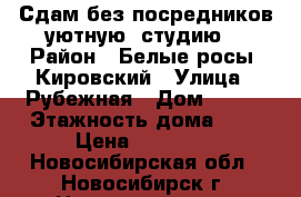 Сдам без посредников уютную  студию  › Район ­ Белые росы, Кировский › Улица ­ Рубежная › Дом ­ 9/1 › Этажность дома ­ 3 › Цена ­ 12 000 - Новосибирская обл., Новосибирск г. Недвижимость » Квартиры аренда   